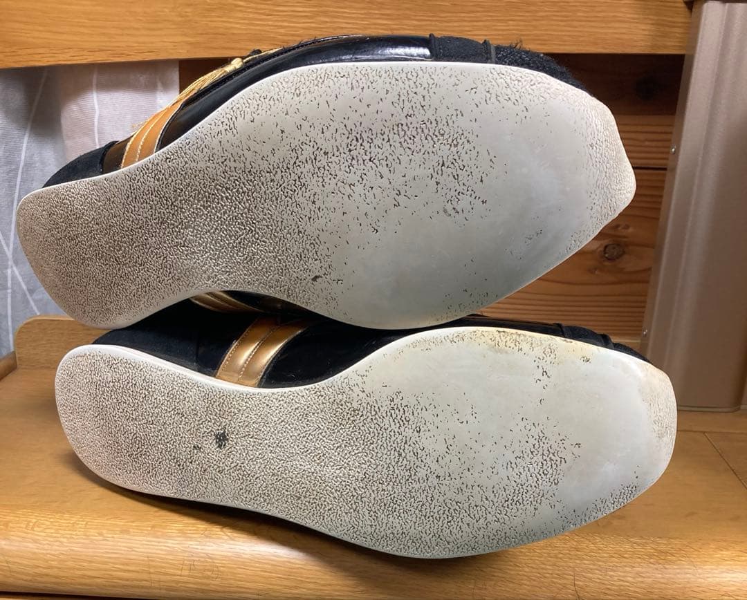 Mizuno ミズノ ボクシングシューズ 黒/ゴールド 28cm タッセル付き