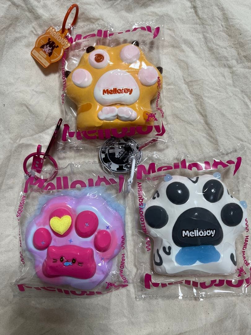 むーすけMellojoy 3点セット　スノー爪　茶トラ爪　もふもふ爪