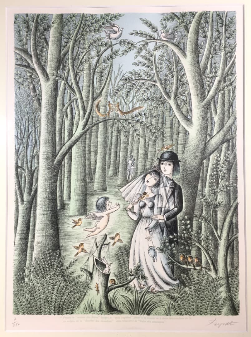 ○[希少] レイモン・ペイネ 『愛のキューピッド』 リトグラフ 版画 7/250