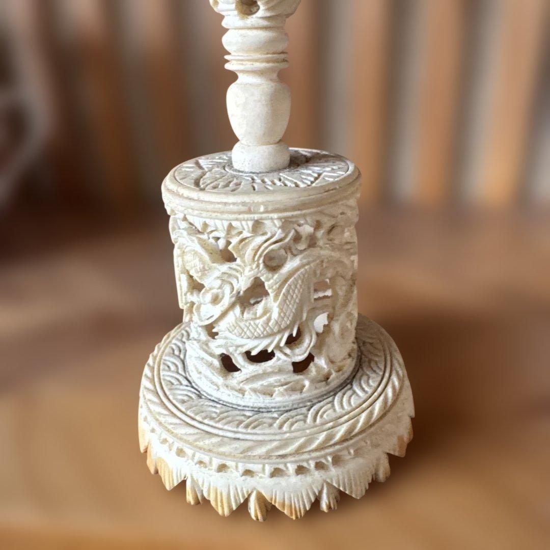 中国工芸品　お土産　龍　山水　天球　多層球　置物