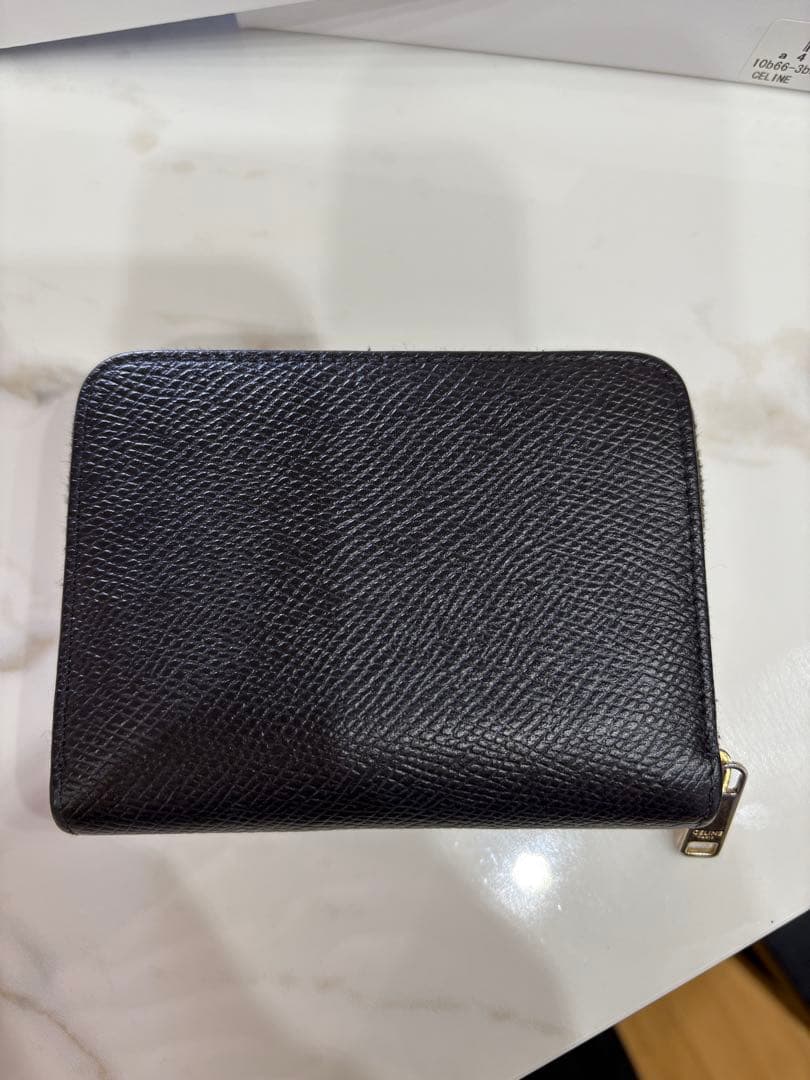 CELINE ブラックレザー 二つ折り財布