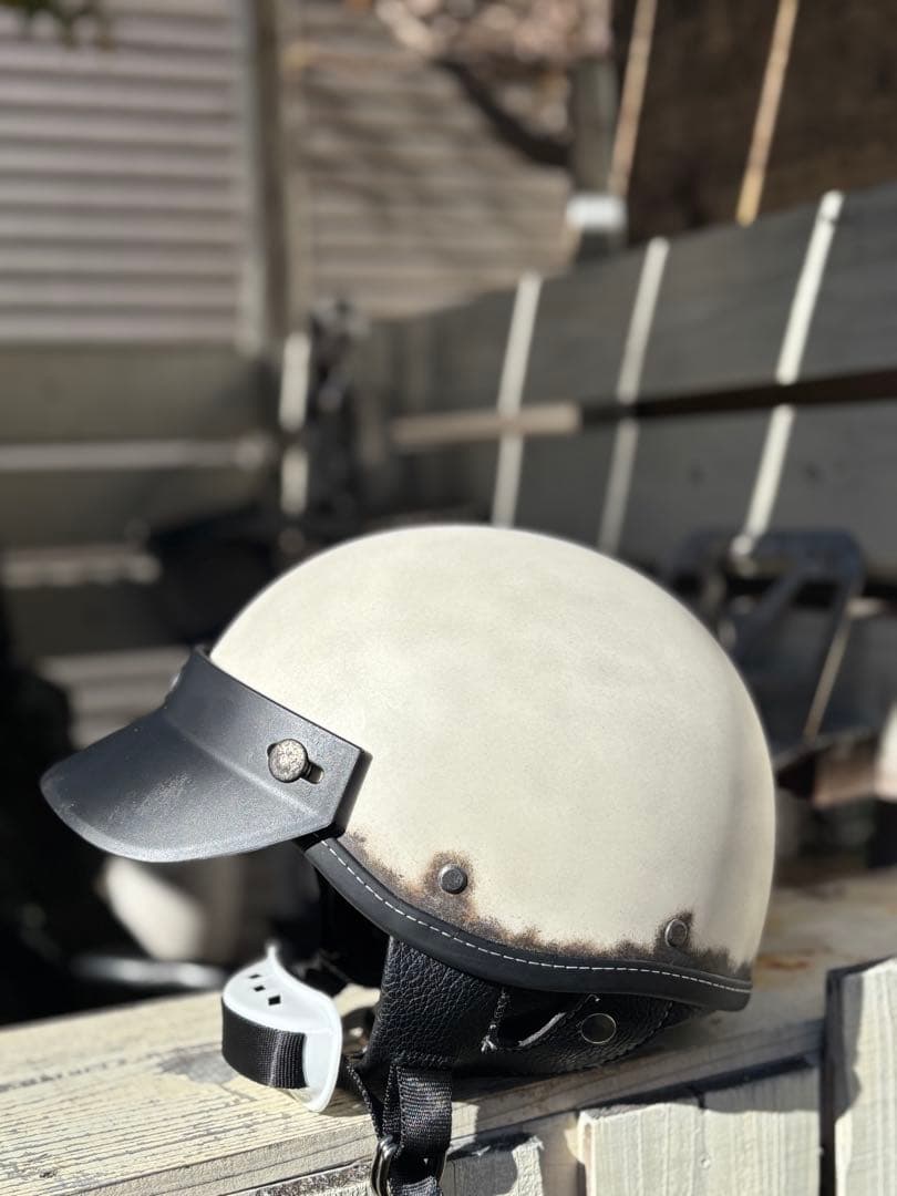 ポリスヘルメット ショーティー ヘルメット エイジング塗装仕上げ　フリーサイズ