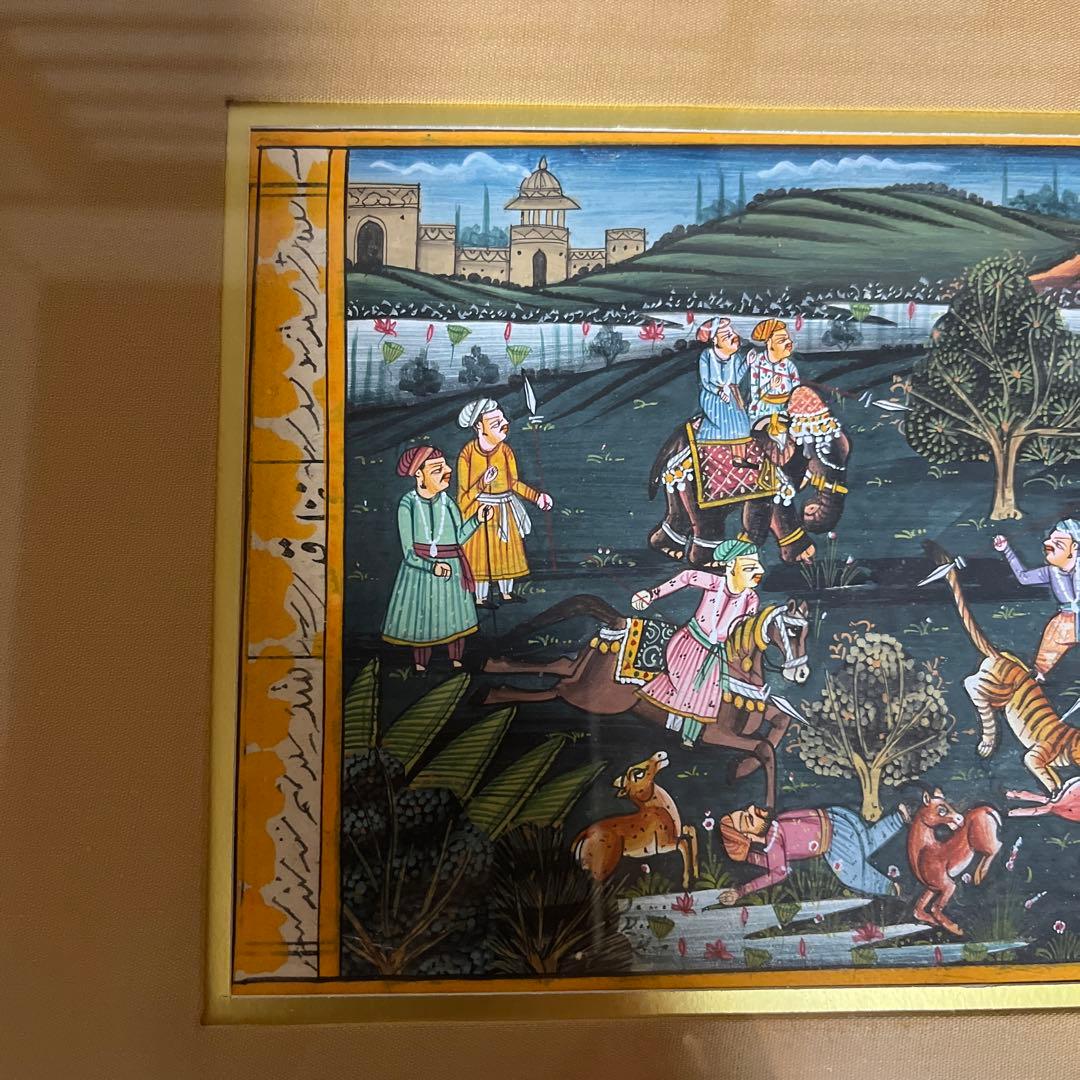 高級インド　2点セット　ミニアチュール　細密画