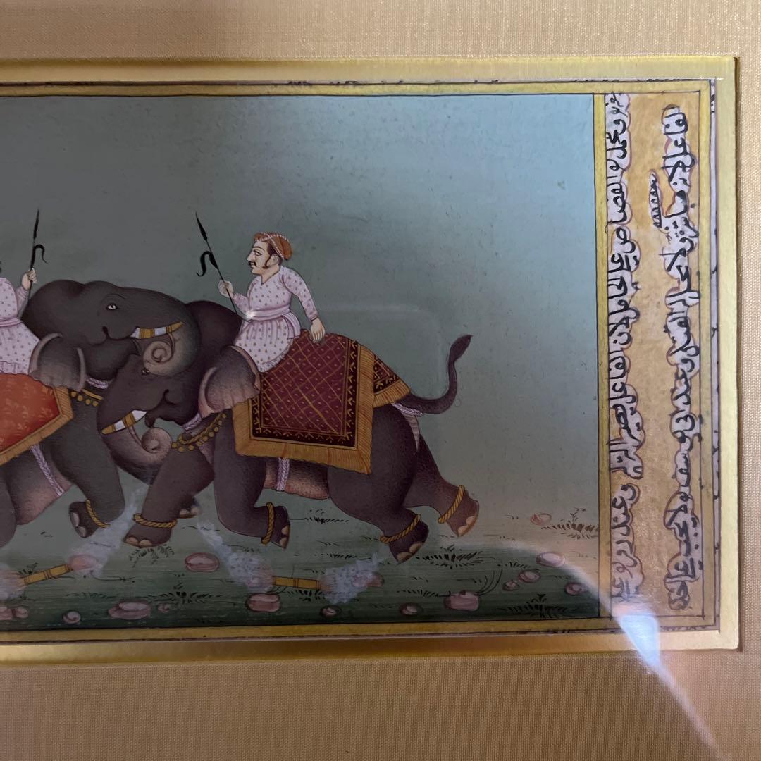 高級インド　2点セット　ミニアチュール　細密画