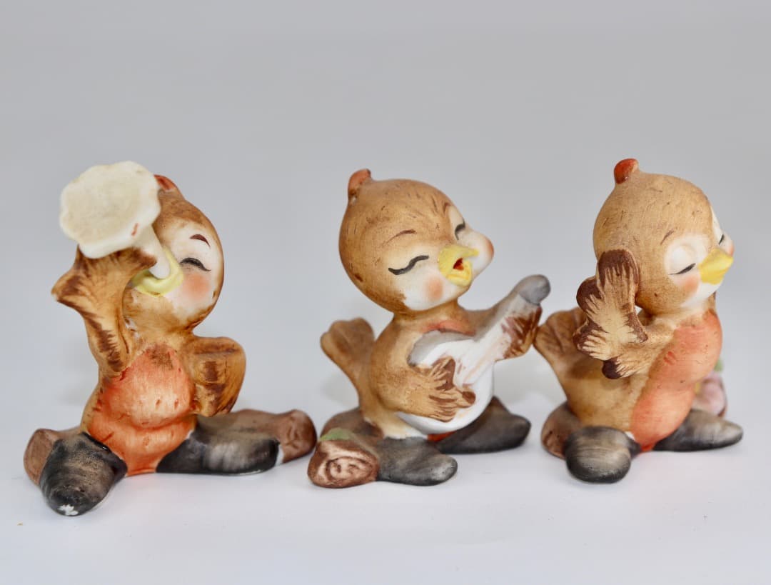 陶器製ジョセフ（ヨセフ・オリジナル）小さな可愛い小鳥の置物 6体セット