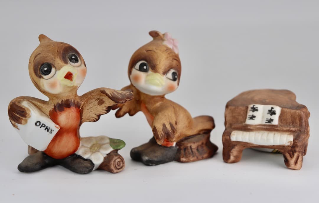 陶器製ジョセフ（ヨセフ・オリジナル）小さな可愛い小鳥の置物 6体セット