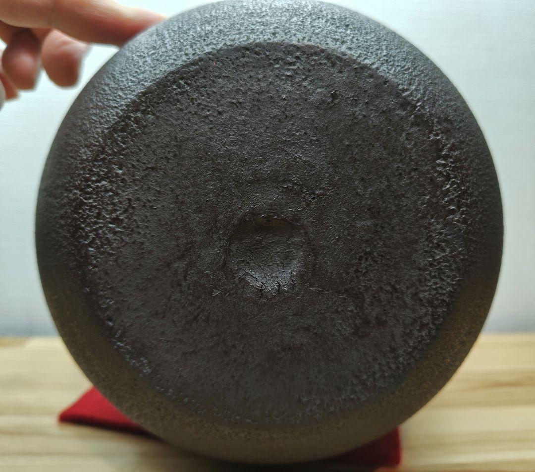 送料込【逢絢亭】茶道具 釜 風炉釜 筒釜 姥口釜 糸目模様 横倉嘉山 共箱入り