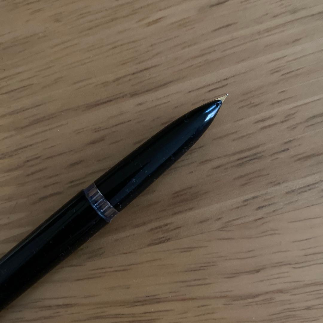 ビンテージ F 万年筆 黒と金 パイロット エリート 初期