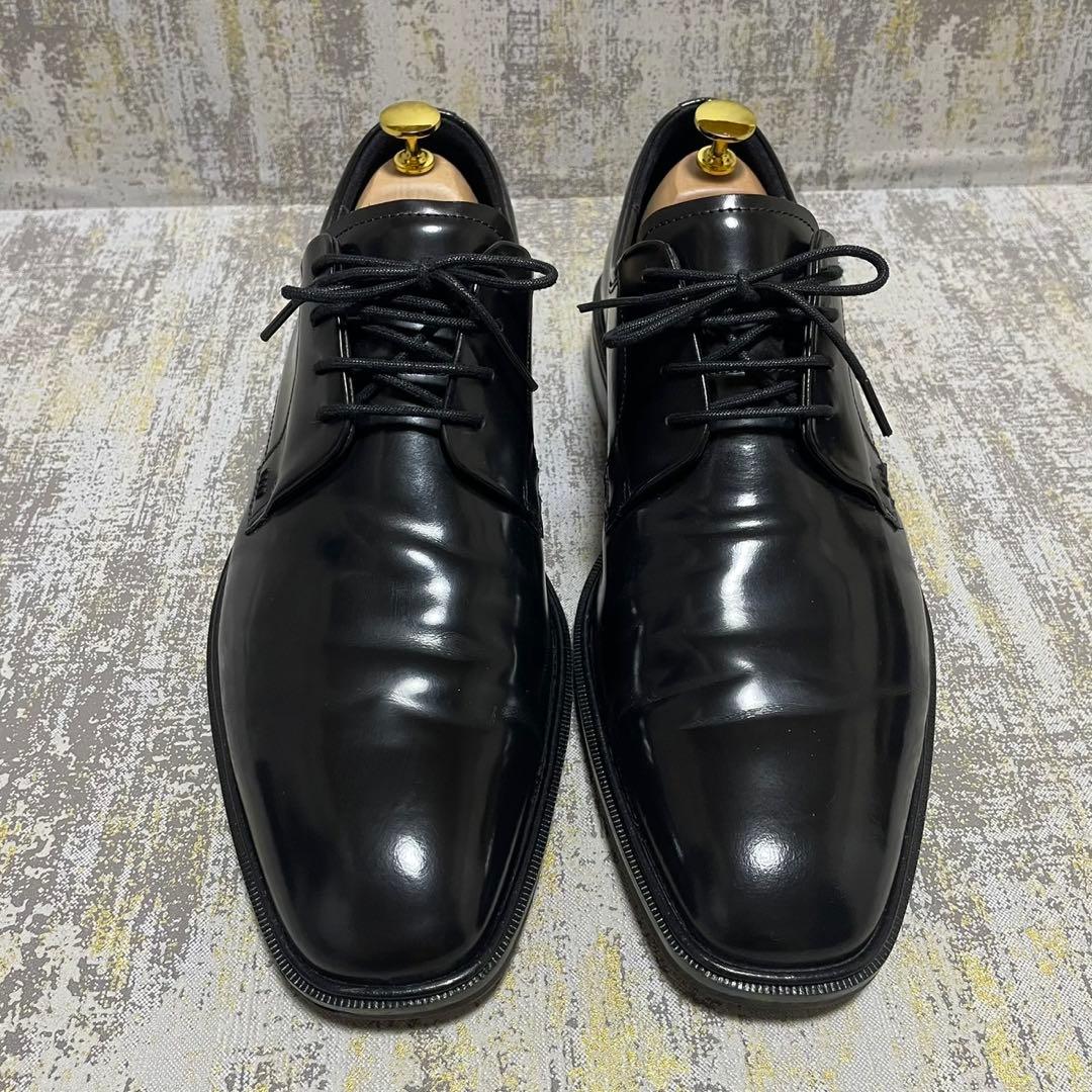 ★28.5㎝★ブラック フォーマル ビジネスシューズ エコー プレーントゥ