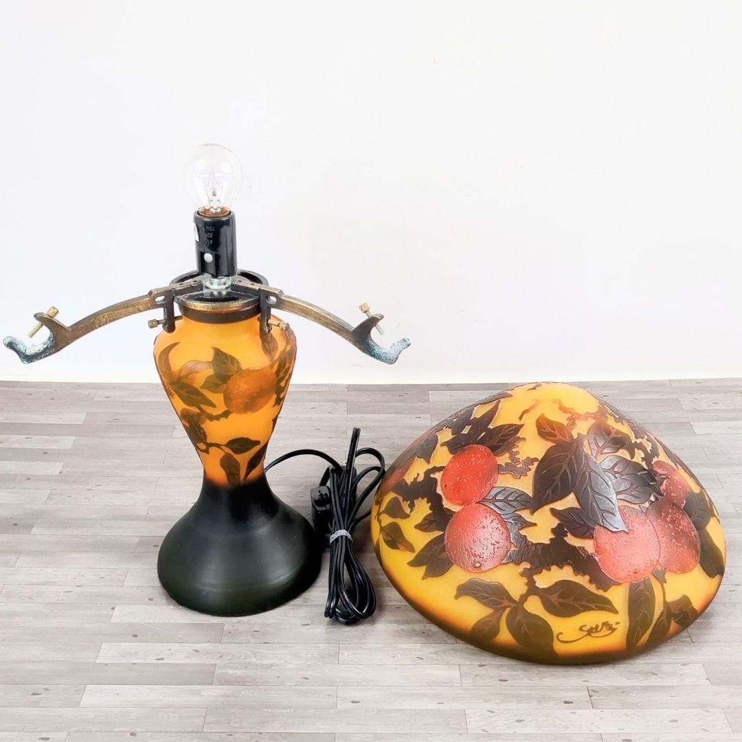 ガレ調　2灯式　アンティーク　テーブルランプ