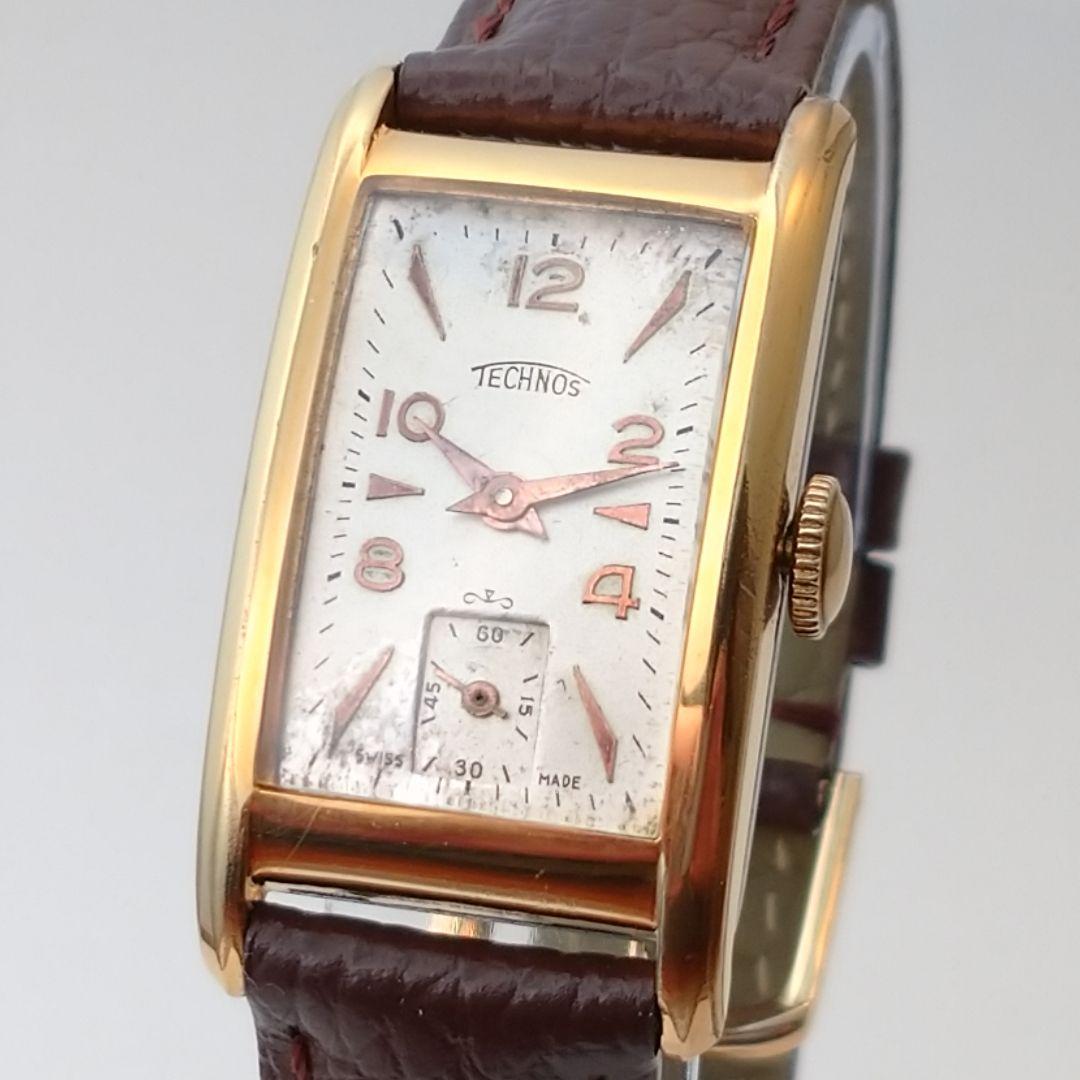 【1940s】TECHNOS スモセコ OH済 ヴィンテージ腕時計