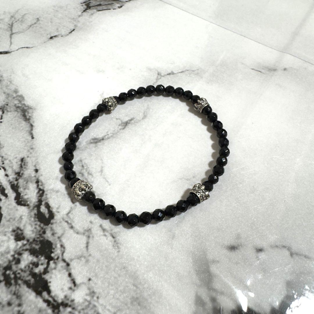 Justin Davis 風 ブレスレット　オニキス　クラウン