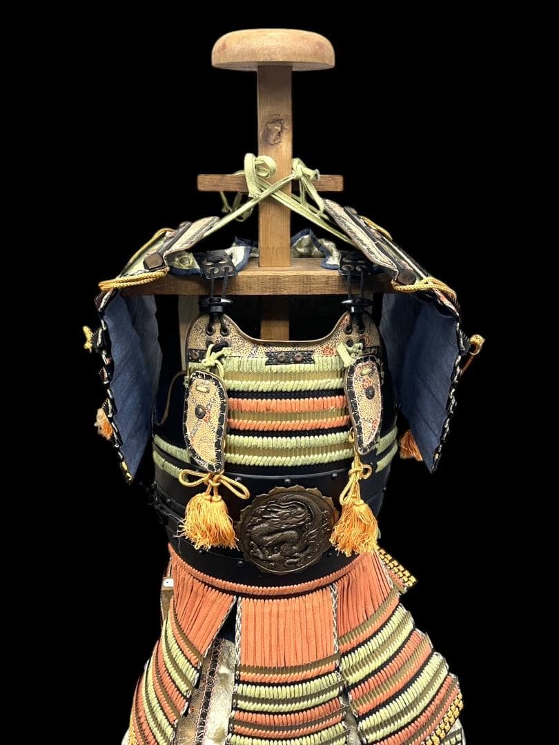 送料込み 着用可能 甲冑 等身大 当世具足 鎧兜 時代祭り 鎧櫃 龍刻 胸当て