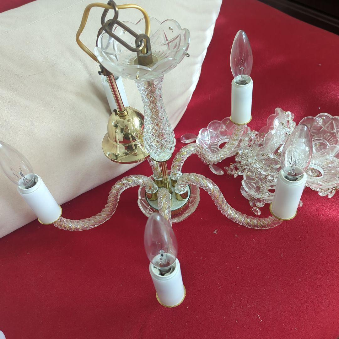 クリアガラス シャンデリア 5灯