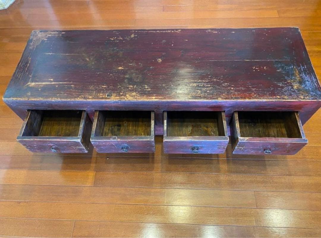 中国骨董家具 キャビネット　無垢材　飾り台オブジェ