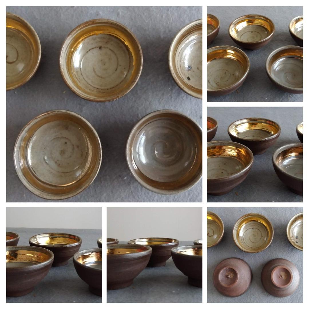 越前焼名工　桝田屋光生　ぐい飲み金盃五客セット