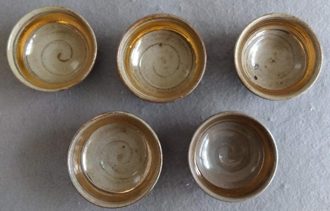 越前焼名工　桝田屋光生　ぐい飲み金盃五客セット