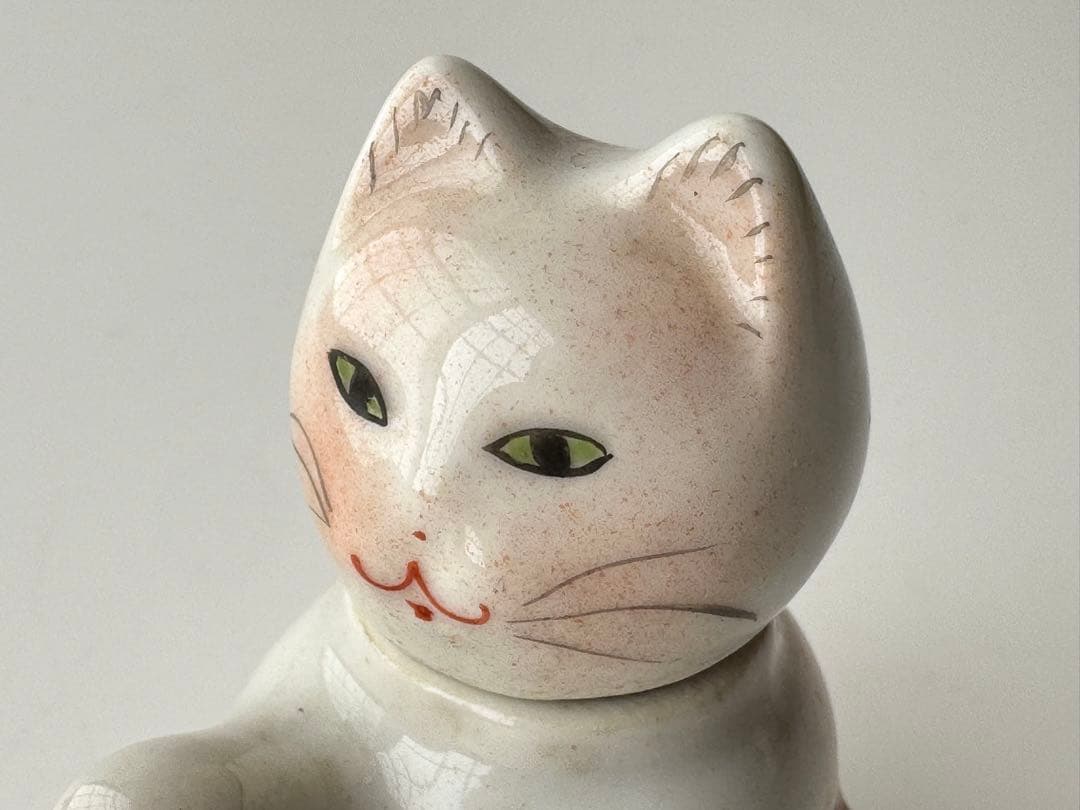 アンティーク 骨董 猫 陶器製 置物 醤油差し 中国 ヴィンテージ