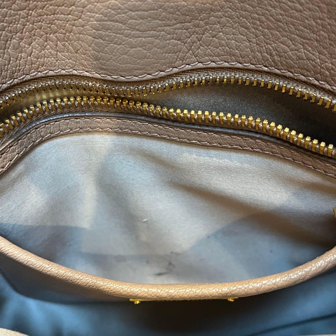 miumiu ミュウミュウ ハンドバッグ マドラス レザー ベージュ ブラウン