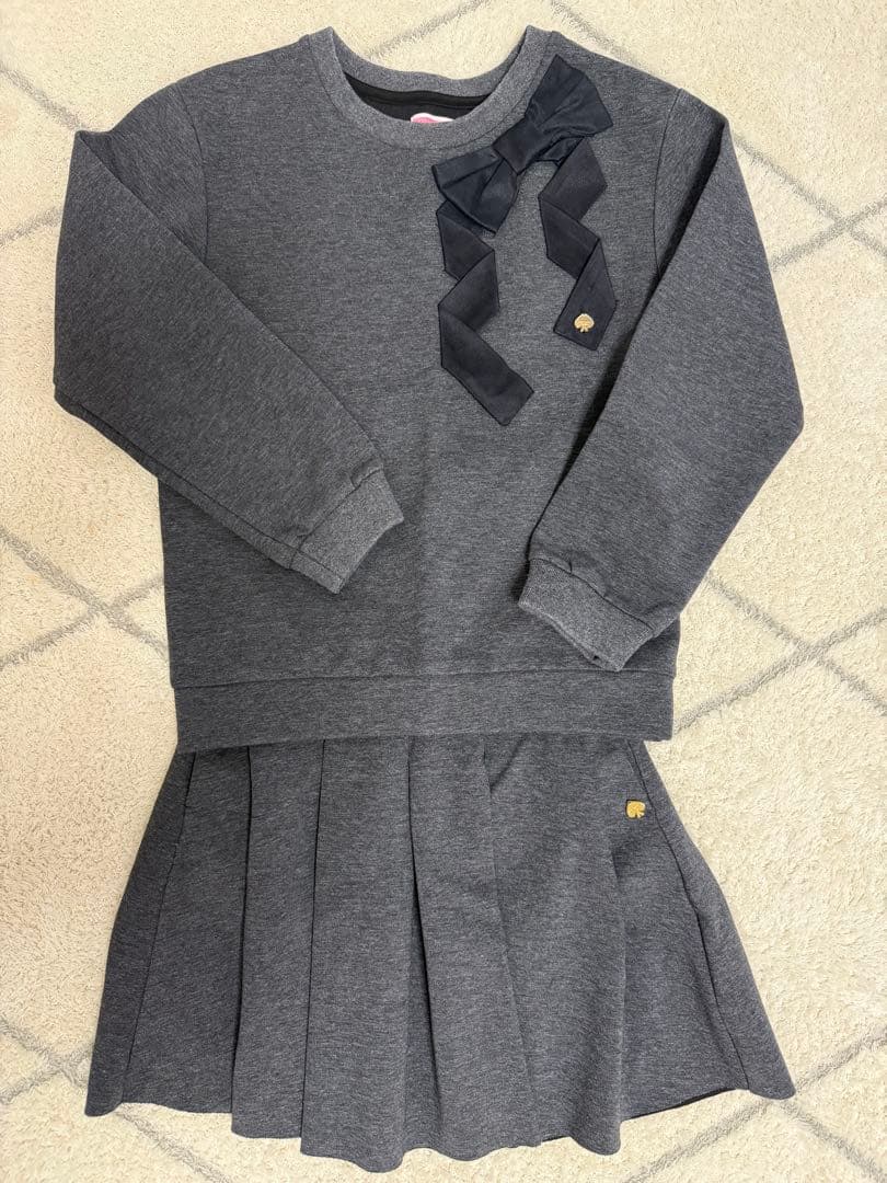 kate spade グレー リボン付きセットアップ　130 140