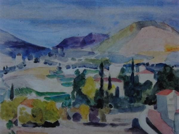 硲伊之助、コルシカ島にて、希少画集画、新品高級額、額装付、状態良好