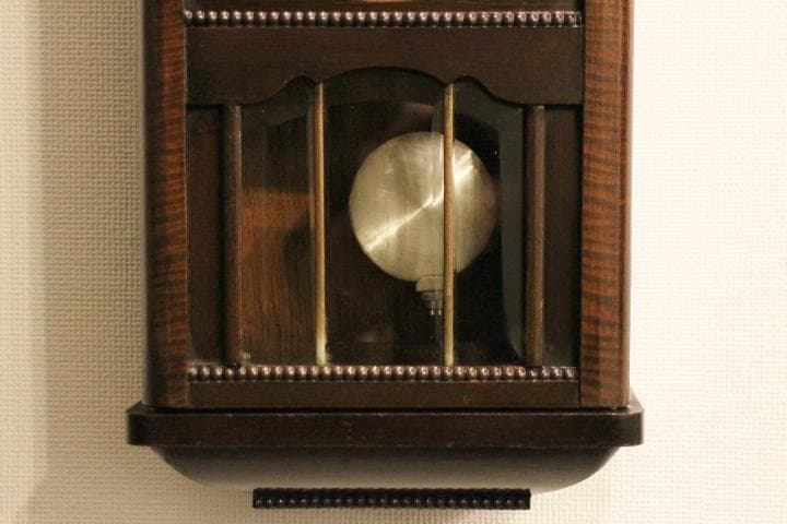 名古屋 meiji アンティーク 小ぶり ミニ 掛時計 柱時計 振り子 動作品