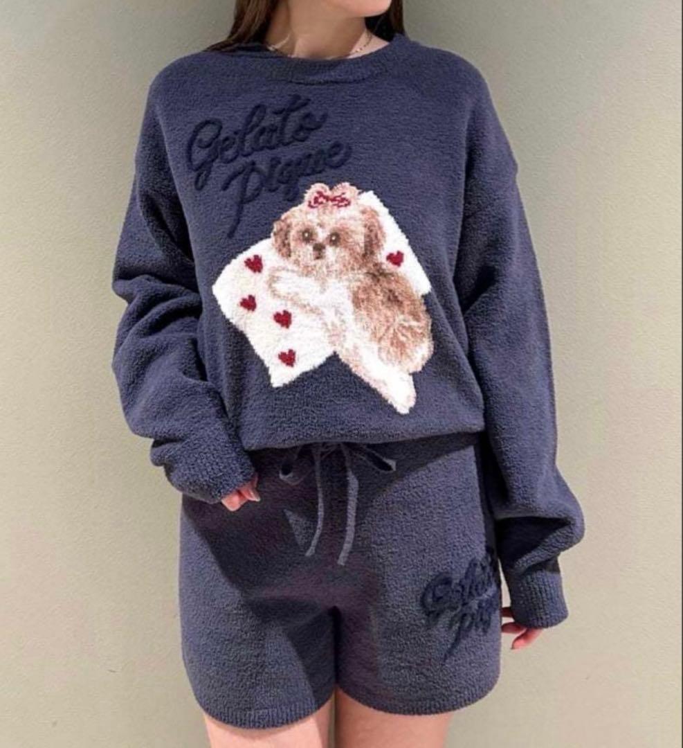 ジェラートピケ シーズージャガードプルオーバー＆ベビモコショートパンツセット