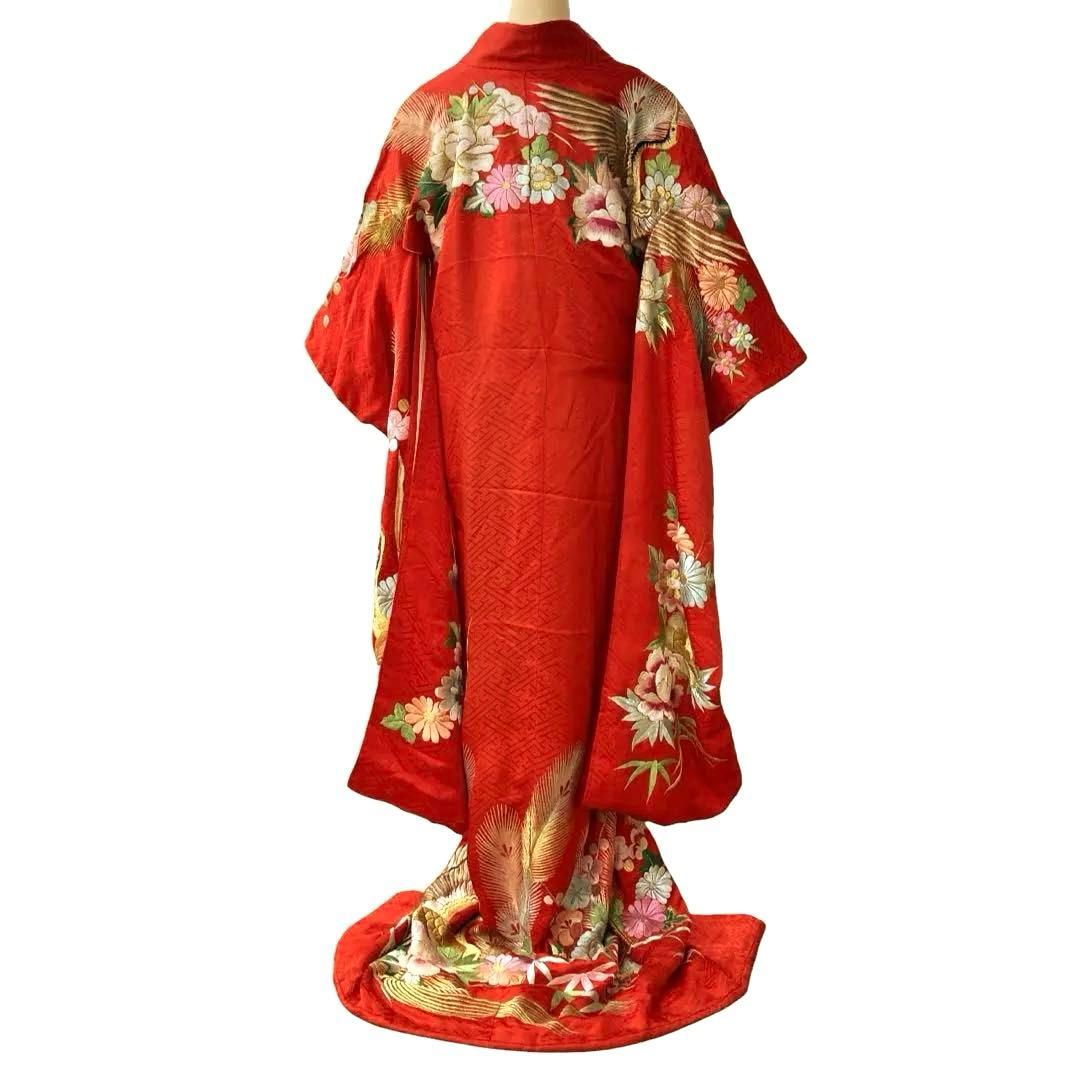 ◎mk-1448　引き振袖　お引きずり　婚礼衣装　金糸　銀糸　8-6