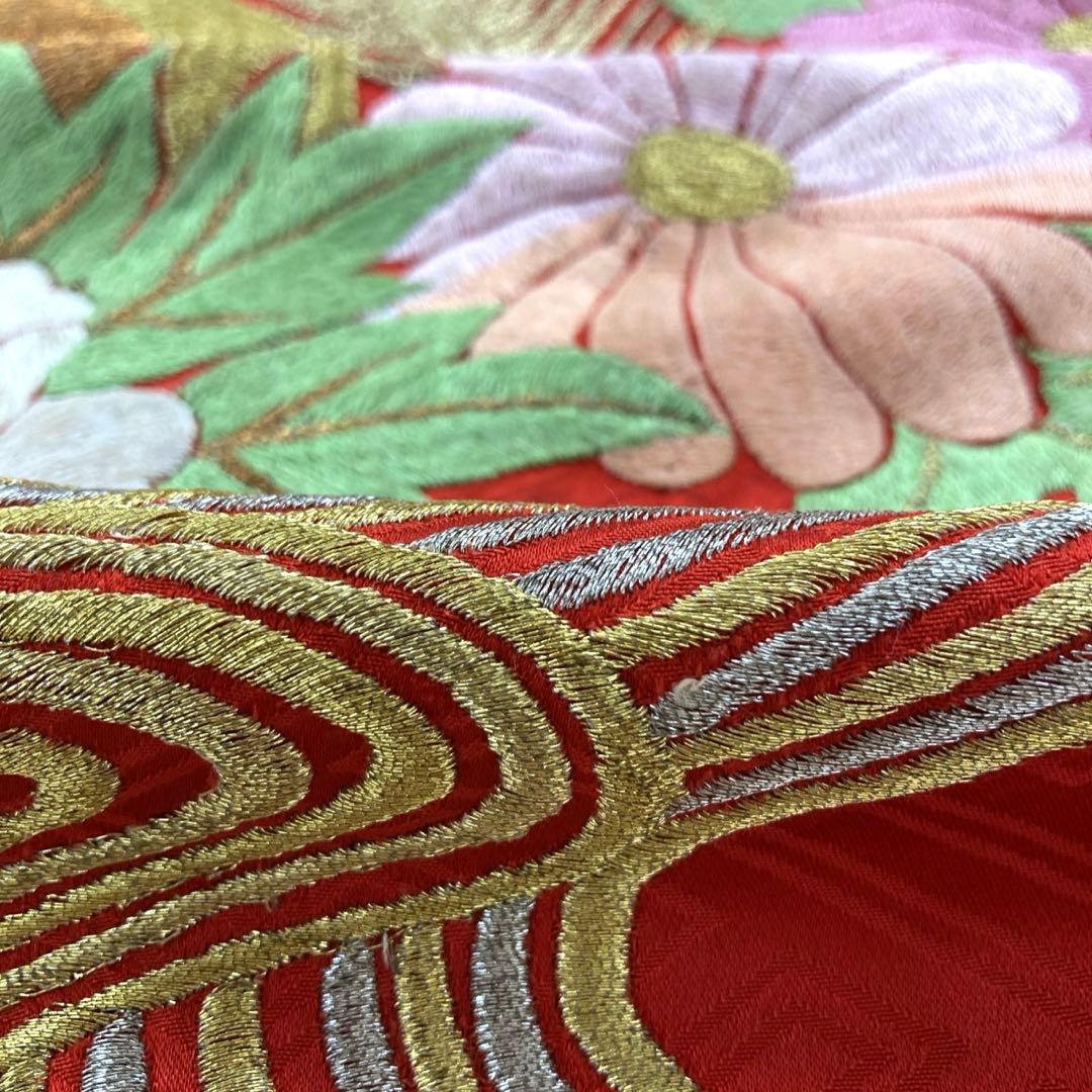 ◎mk-1448　引き振袖　お引きずり　婚礼衣装　金糸　銀糸　8-6