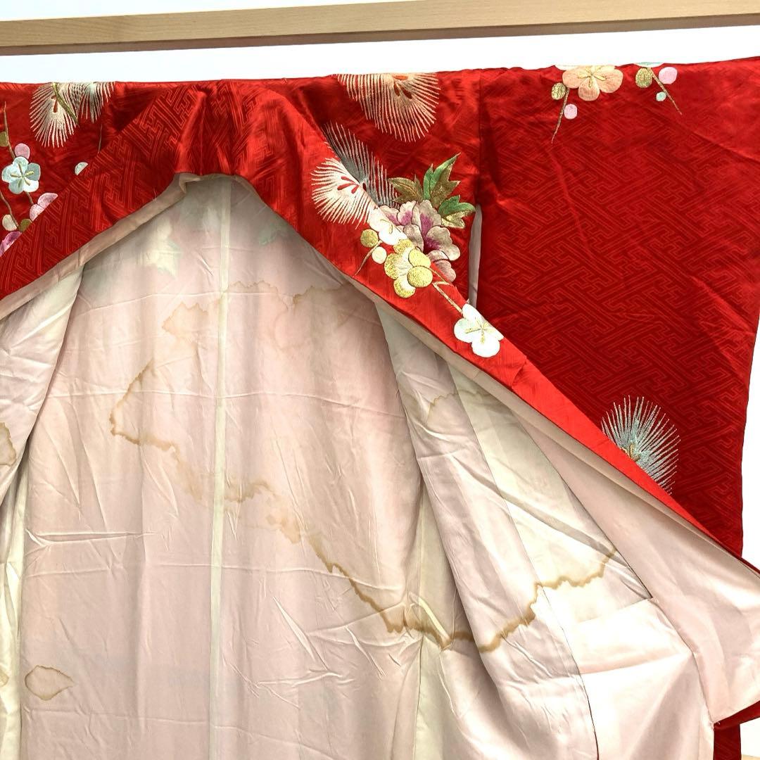 ◎mk-1448　引き振袖　お引きずり　婚礼衣装　金糸　銀糸　8-6