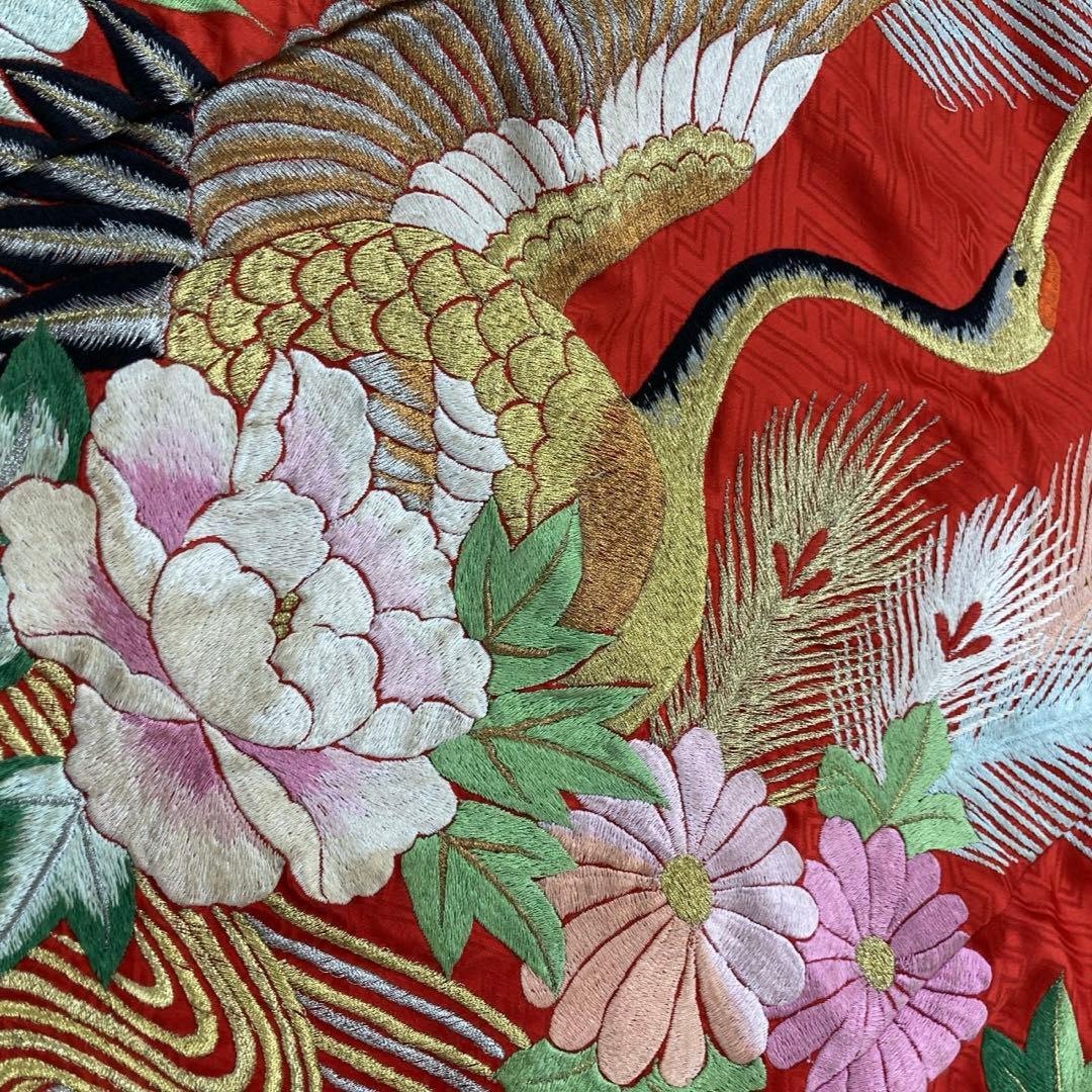 ◎mk-1448　引き振袖　お引きずり　婚礼衣装　金糸　銀糸　8-6