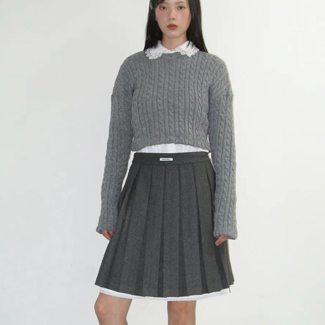 crank プリーツスカート musinsa ウール風生地 韓国ブランド