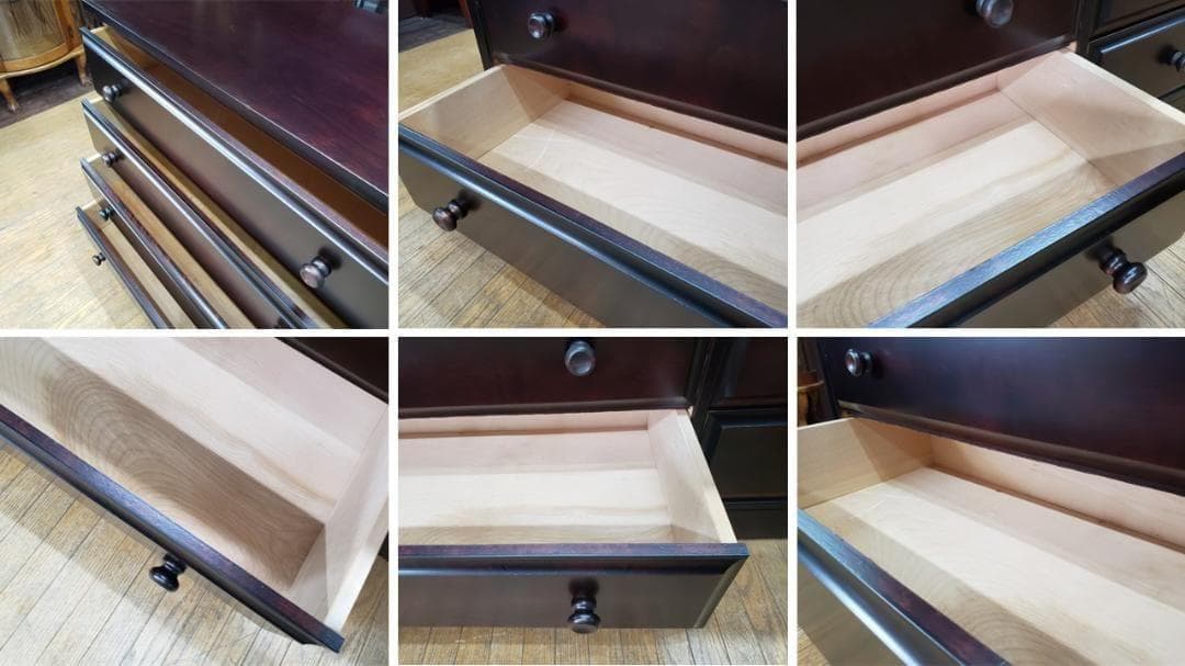 E21　美品！民芸家具　樺無垢材使用　二列四段八杯　整理箪笥　サイドボード