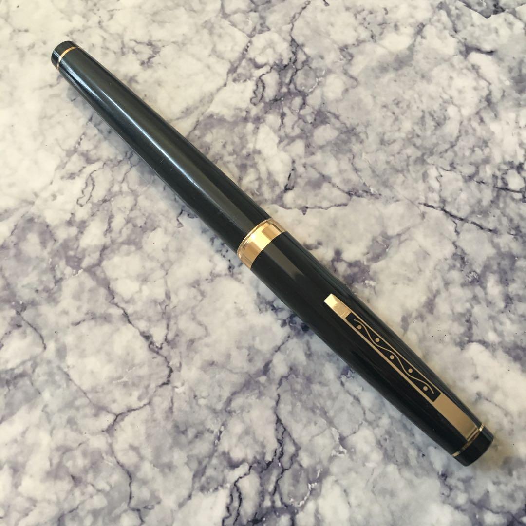 #0217 オーバーホール済み 万年筆 PLATINUMプラチナ ロング 18k