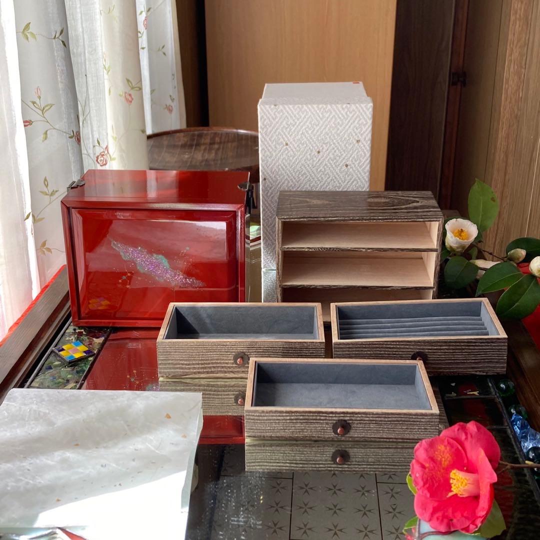 2192様感謝‼️JAPAN輪島塗愛蔵品螺鈿蒔絵「銀河-紅」宝石箱