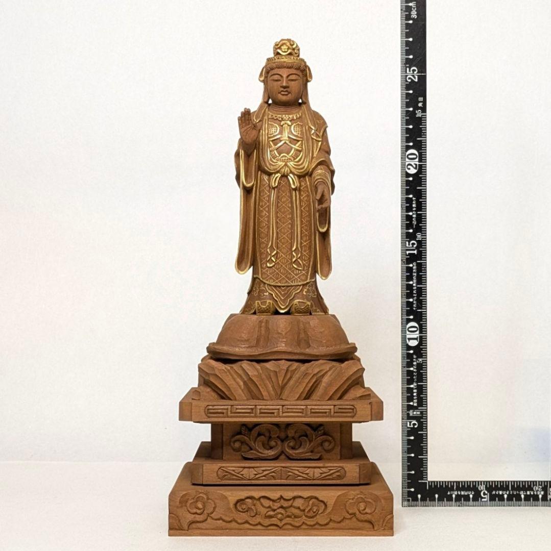 【フォロー割・新品】 帝釈天　金泥　紅檀　総高さ約27.5㎝　インドラ　帝釈