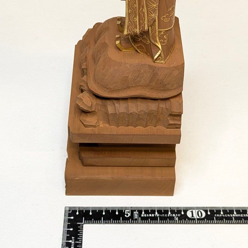 【フォロー割・新品】 帝釈天　金泥　紅檀　総高さ約27.5㎝　インドラ　帝釈