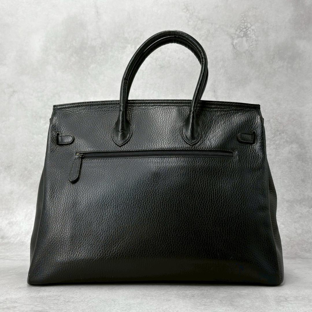 【美品】傳濱野 ハンドバッグ レザー ゴールド金具 黒