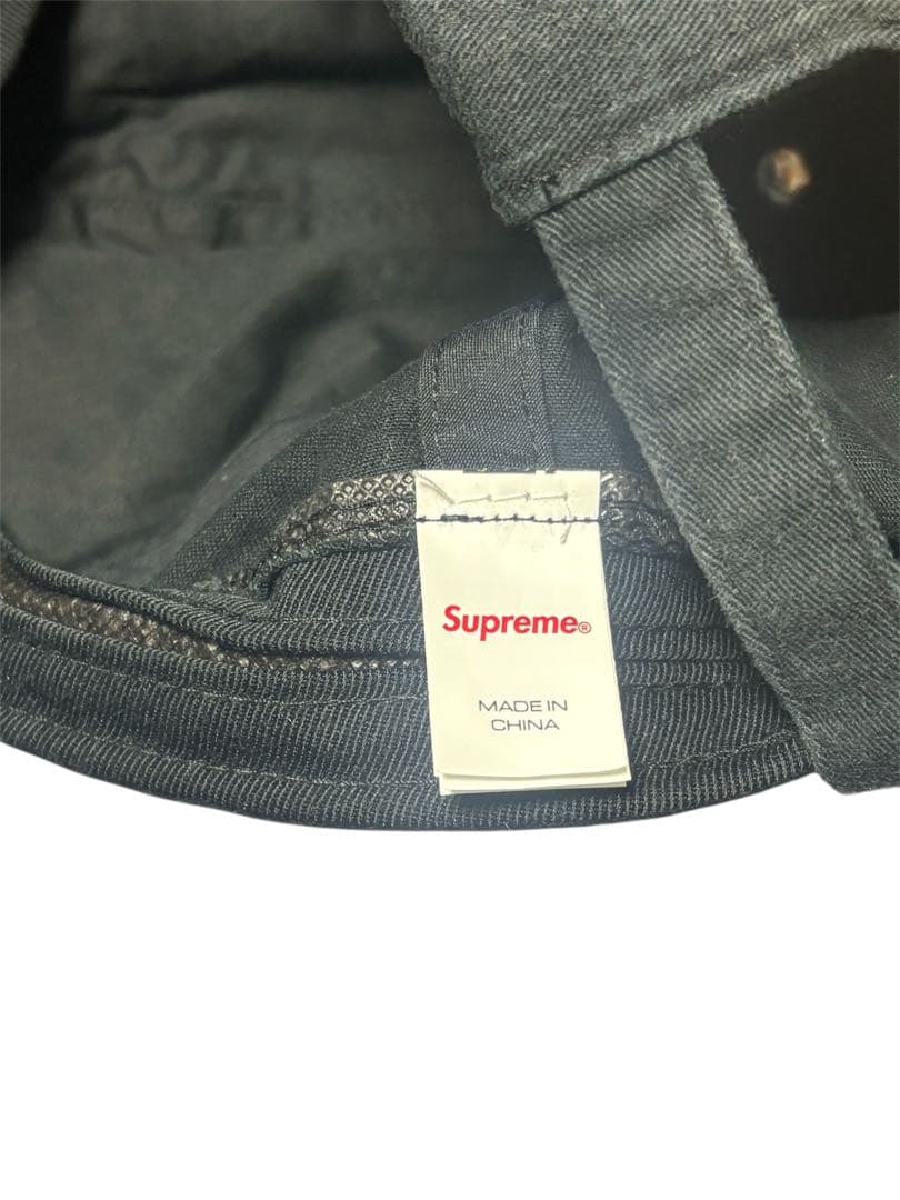【正規品】Supreme 刺繍キャップ　ブラック グランジ　 Y2K