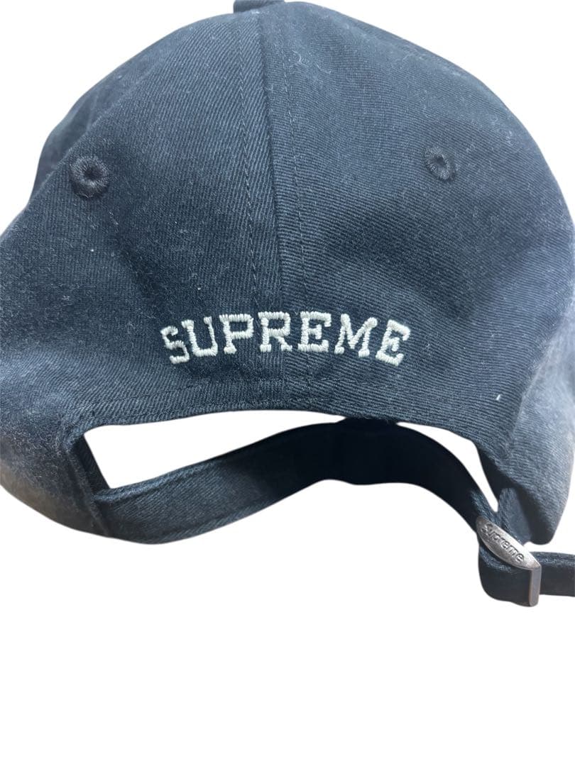 【正規品】Supreme 刺繍キャップ　ブラック グランジ　 Y2K