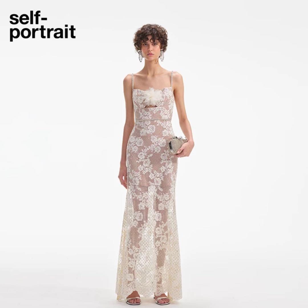 self-portrait セルフポートレイト　レースドレス アイボリー 結婚式