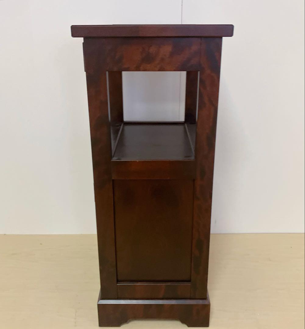 北海道民芸家具　電話台　FAX台　サイドチェスト　サイドテーブル　カバ無垢材