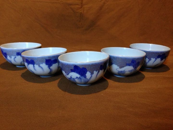 希少年代物 レトロ 昭和初期 オールド深川製磁？有田焼 牡丹 金彩 茶器 煎茶揃