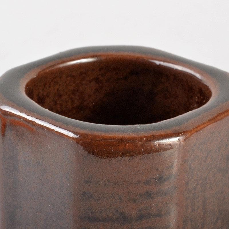 茶道具　膳所焼　淡海ぜぜ　陽炎園造　面取　蓋置　共布共箱　V　6817