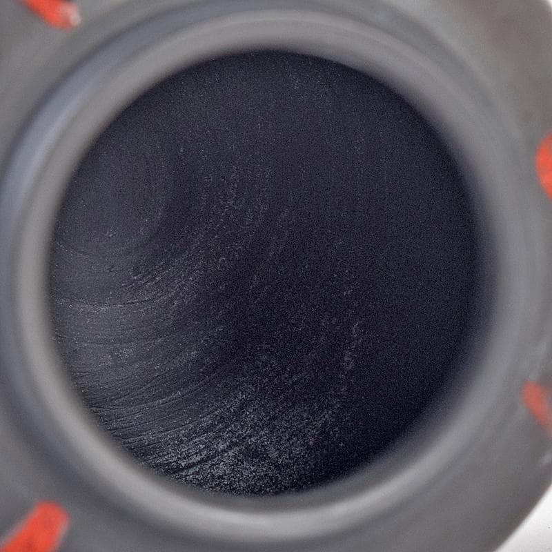 茶道具　常滑焼　小西洋平作　窯変火襷　茶壷　共布共箱　M　R8873