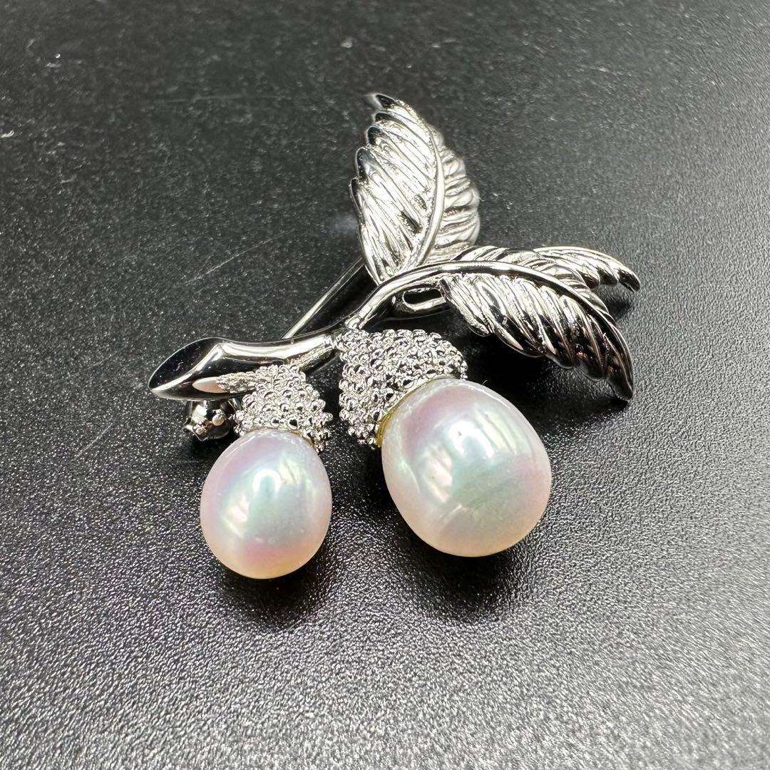 極美品✨　MIKIMOTO ミキモト　パール　ブローチ　どんぐり　希少　1352
