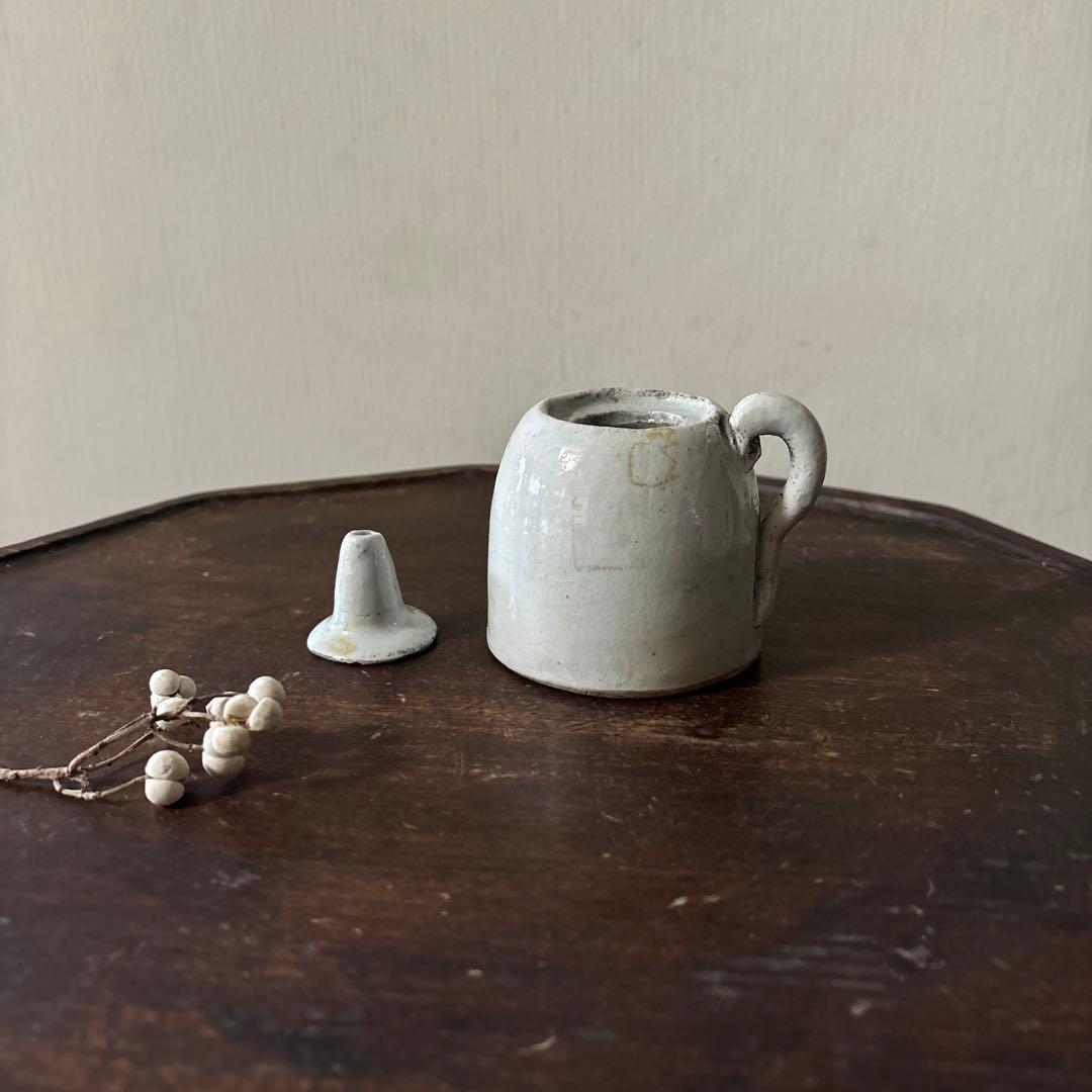 李朝灯火器　油壺　韓国アンティーク　朝鮮古美術　古民芸　骨董　古道具　スッカラ