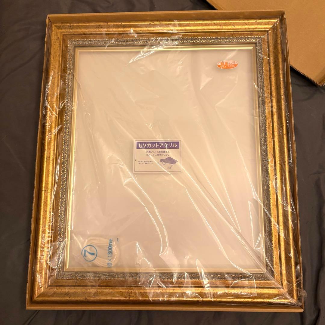 【未使用】油彩額縁　油絵　額縁　F8 8号　ゴールド　フレーム　キャンバス