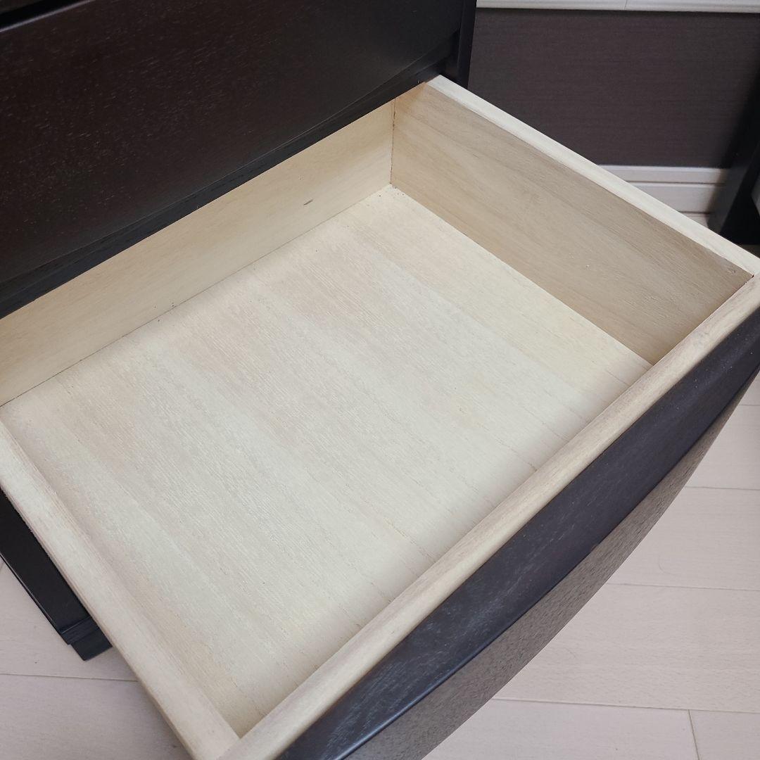 ダークブラウン サイドテーブル 電源コード付き キャスター付き