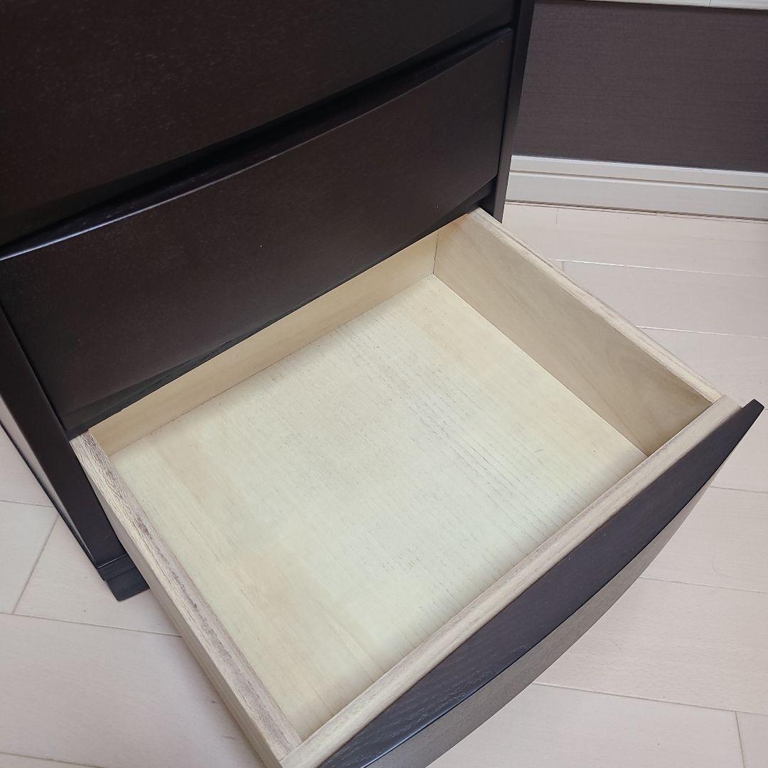 ダークブラウン サイドテーブル 電源コード付き キャスター付き